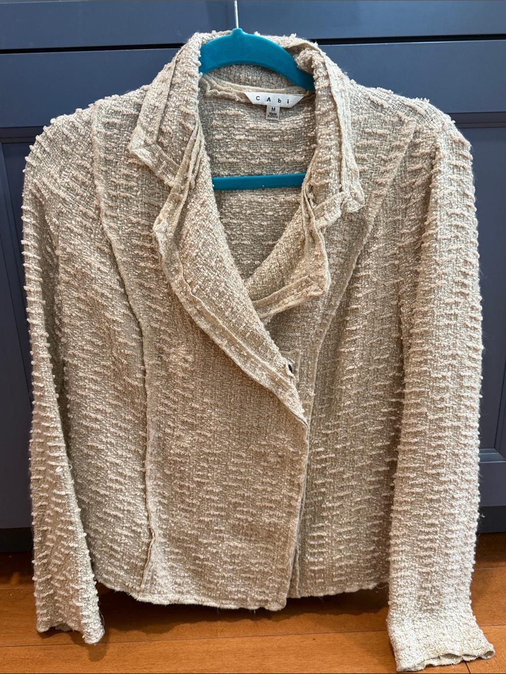 CAbi Cream Textured Bouclé Cardigan Jacket